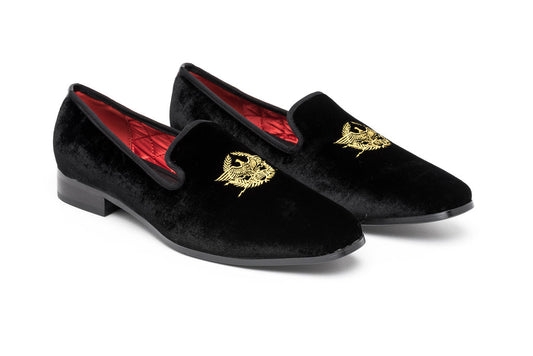 Black Velvet Loafers for men