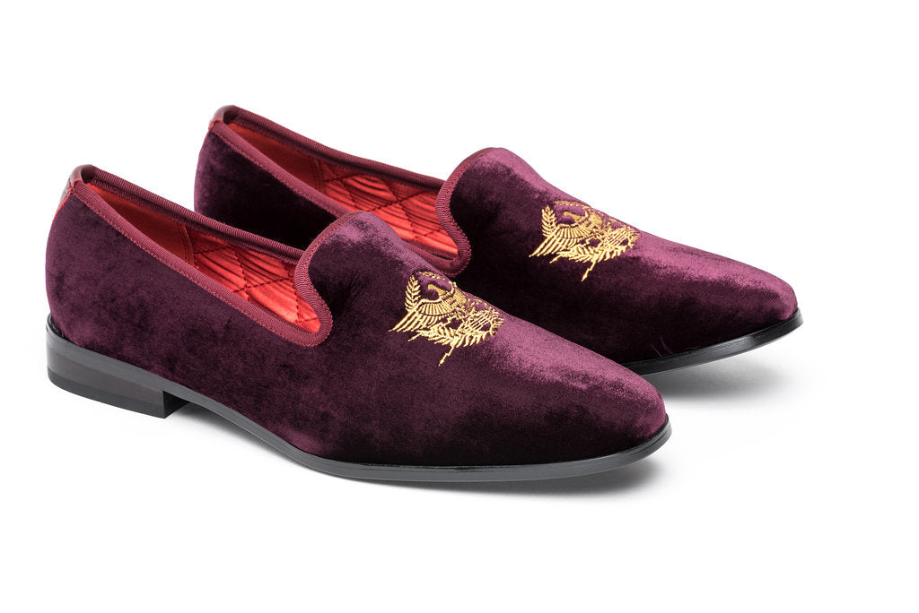 Men's Velvet Shoes Dress Slip on Velvet Loafers for