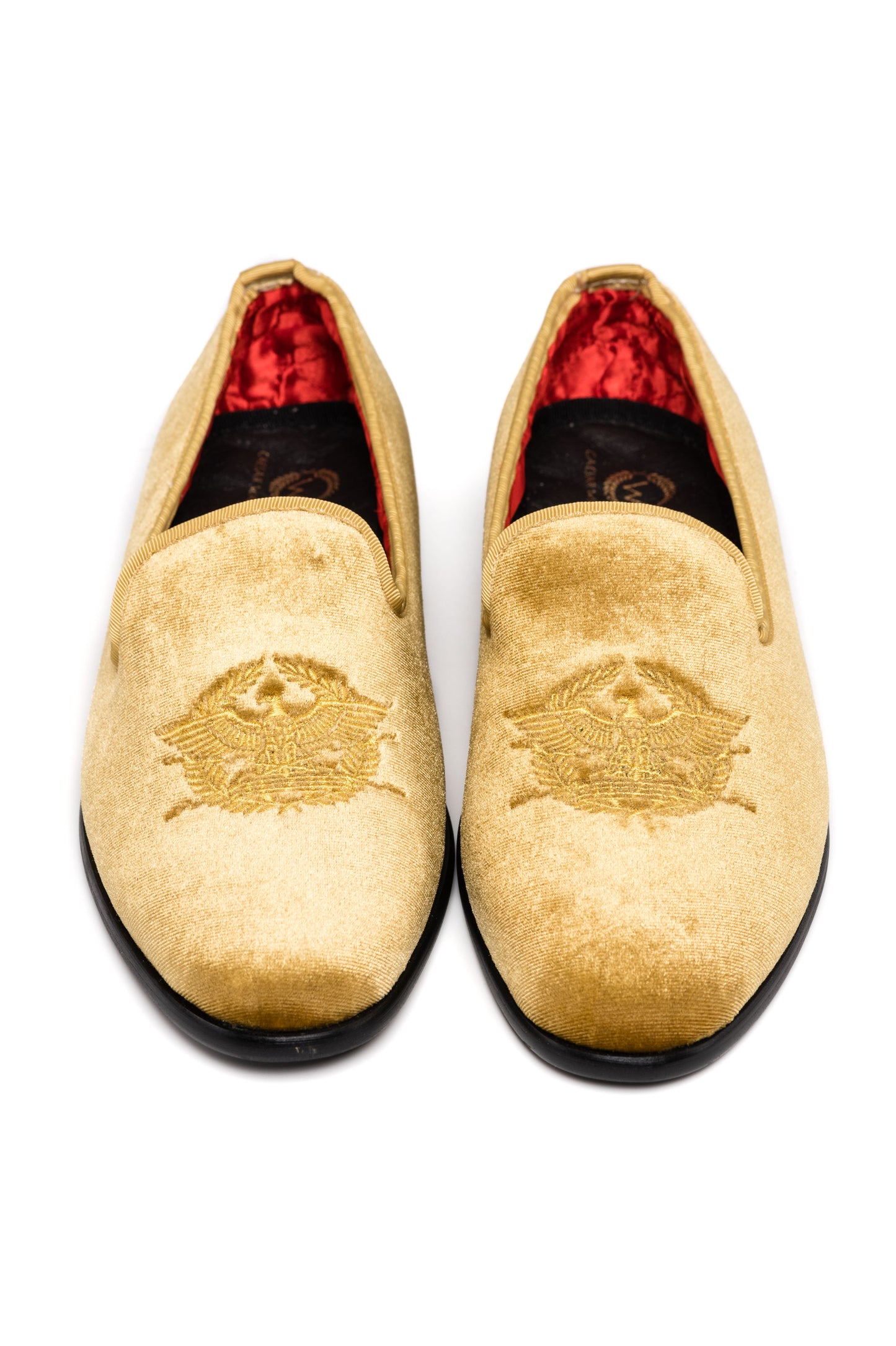 Women's Gold Velour Loafers
